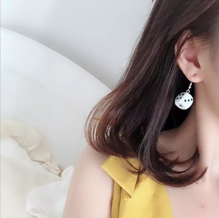 Quirky Light Sexy Dice Black and White Light Earrings - Dice A Way!!