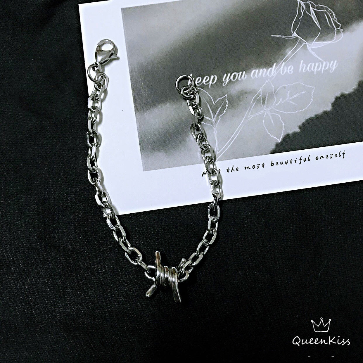 Funky Punk Stainless Steel Cool Style Chain Silver Bracelet -- Magic Moment!!