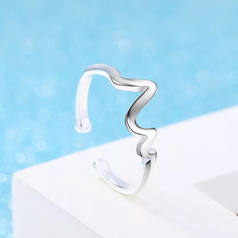 Dainty Minimalist Stackable Adjustable 925 Sterling Silver Ring