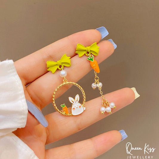 Super Cute Rabbit Bunny and Carrot Earrings -- Sayonara!!