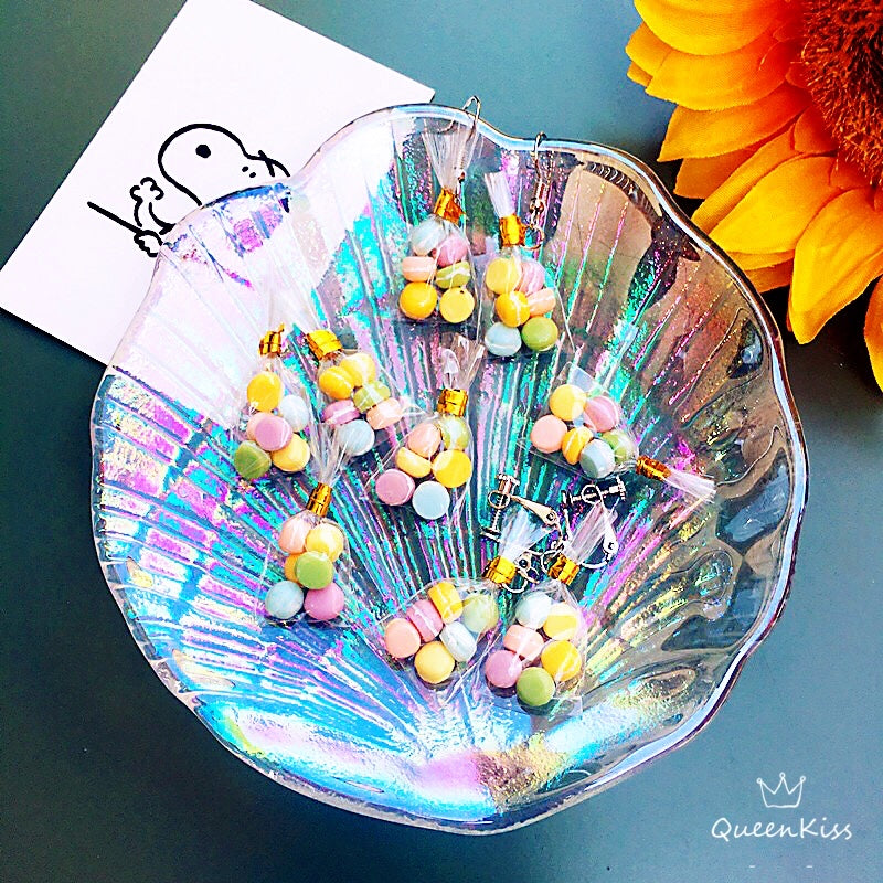 Adorable Little Bag of Colorful Macarons Light Earrings -- Tasty Love!!