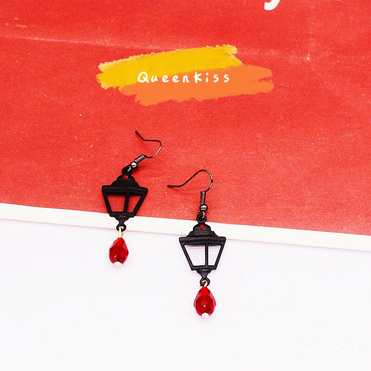 Quirky Darkness Night Black Lantern Earrings Halloween Earrings Creepy Goth Grunge Earrings