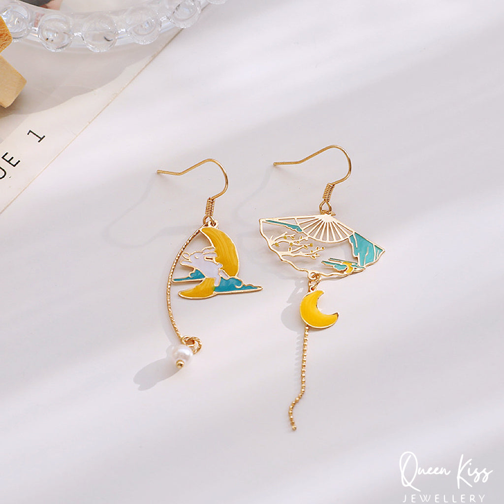 Super Cute Japanese Style Koi Cat Rabbit and Japanese Fan Earrings -- Peace of Love!!