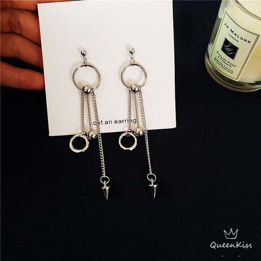 Circles and Ball and Arrow Silver Earrings --  Be Cool!!