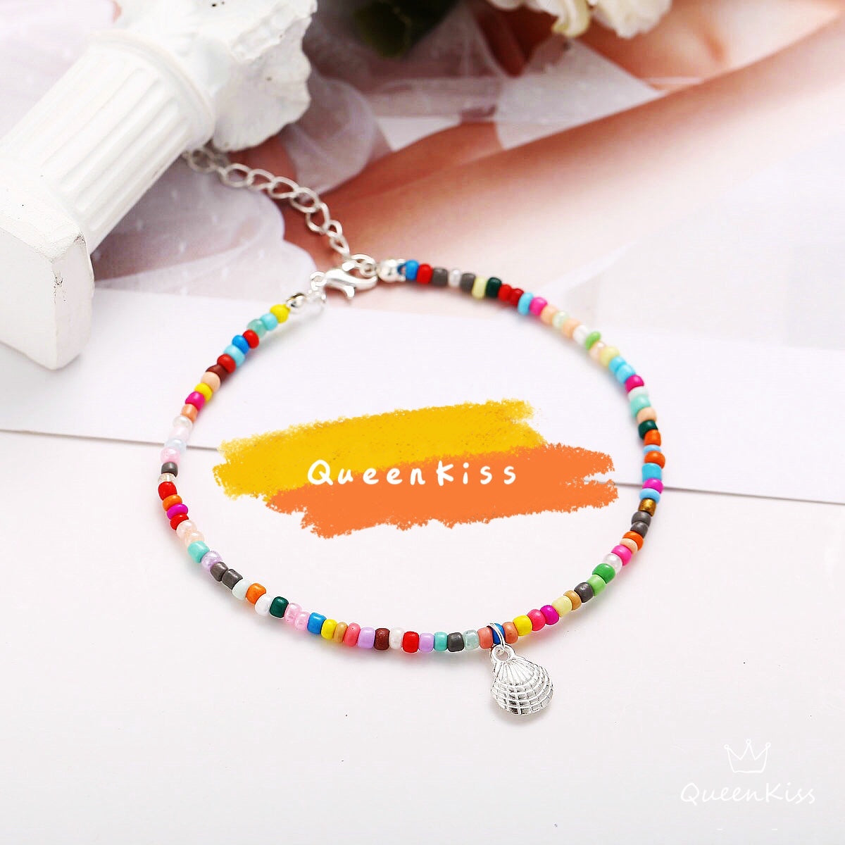 Cute Adorable Shell and Beads Gold and Silver Anklet Gift for Girlfriend Sister Mother Daughter Her -- Bondi Life!!