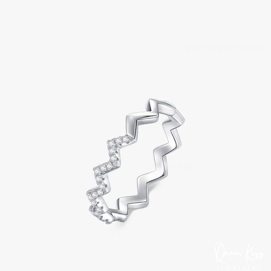 Modern Minimalist Wave Adjustable Silver Ring -- Hot Wave