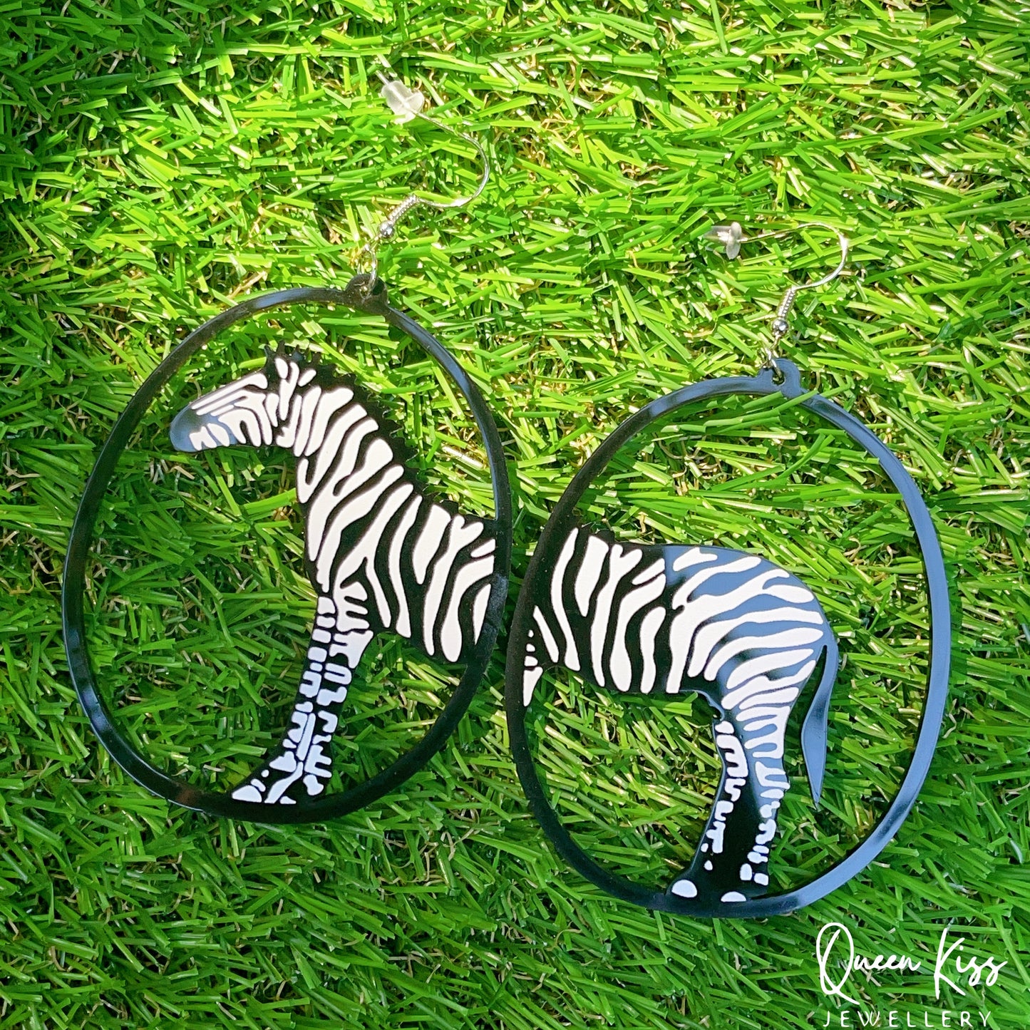 Super Light Acrylic Cute Zebra Earrings - Black and White!!