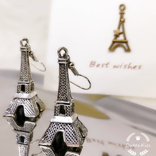 Mini 3D Cute Adorable Silver Eiffel Tower Earrings For Women Daughter Mother and Her - Best Friend Gift - Paris Paris!!!