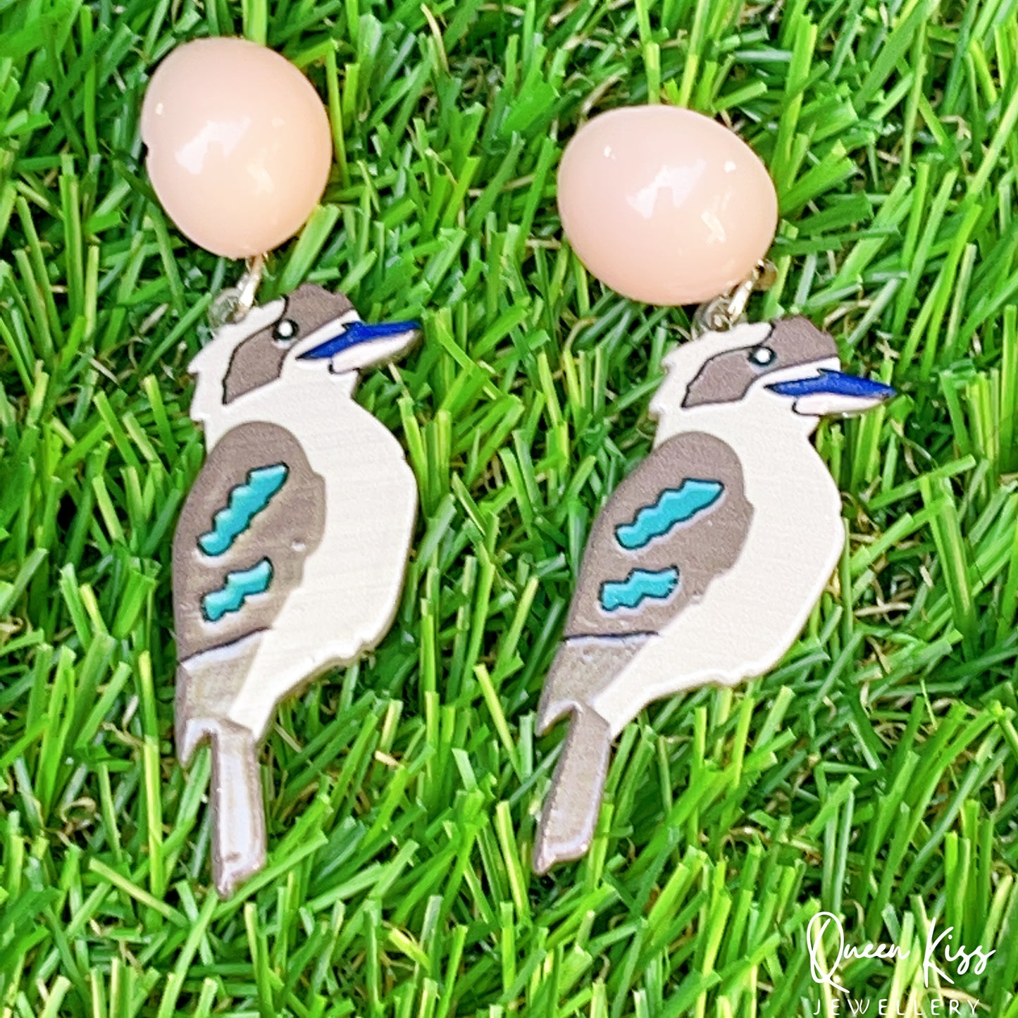Super Light Acrylic Cute Aussie Bird Australian Kookaburra Style Earrings - Paradise!!