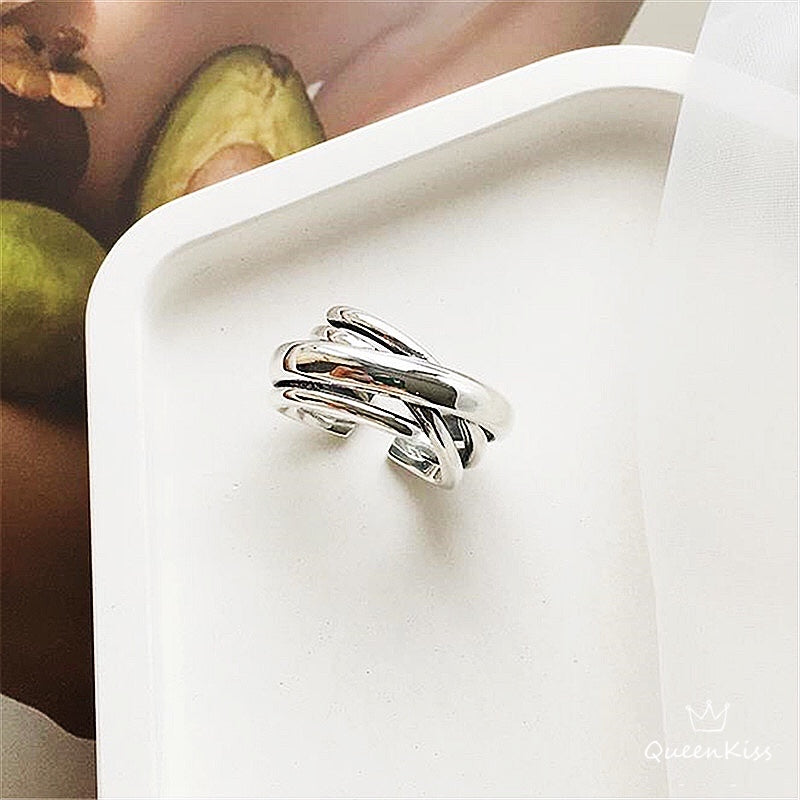 Cool Quirky Adjustable X Silver Ring -- West World