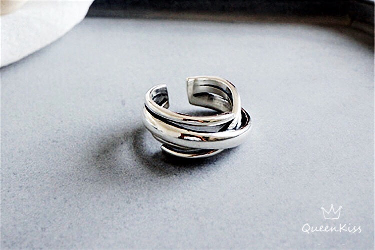Cool Quirky Adjustable X Silver Ring -- West World