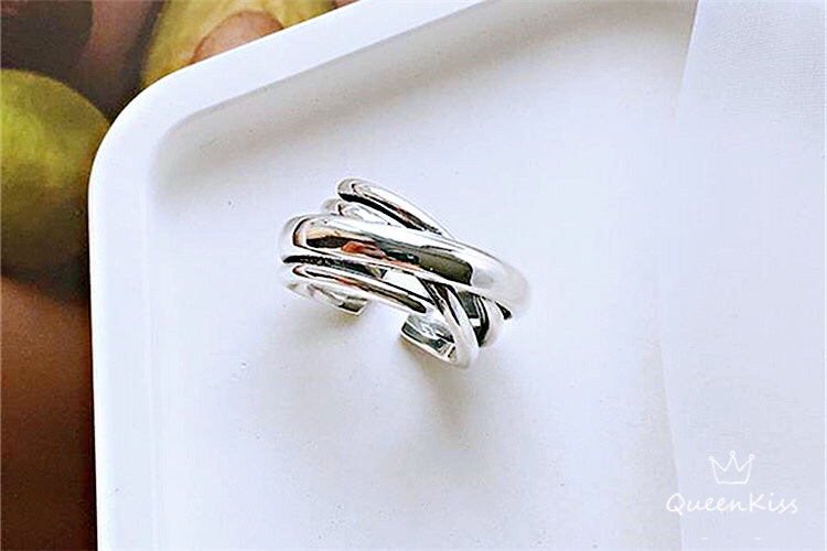 Cool Quirky Adjustable X Silver Ring -- West World