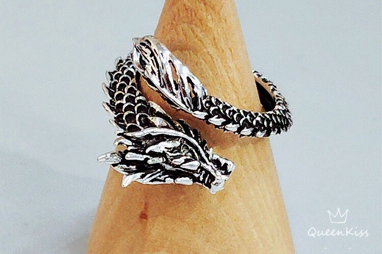 Super Cool 3D Dragon Minimalist Vintage Adjustable Silver Ring