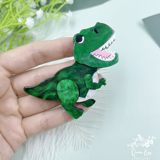 Cute Adorable Good Quality Acrylic Dinosaur Brooches Artist Gift for Her, Mother, Kid, Sister, Good Friends Inactive