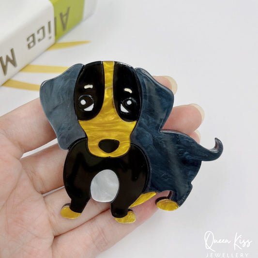 Cute Adorable Good Quality Acrylic Dog Brooches Artist Gift for Her, Mother, Kid, Sister, Good Friends