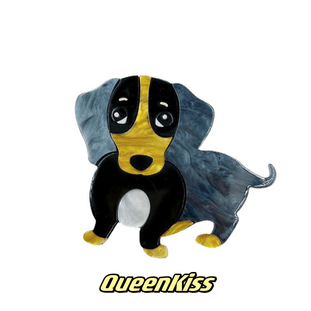 Cute Adorable Good Quality Acrylic Dog Brooches Artist Gift for Her, Mother, Kid, Sister, Good Friends