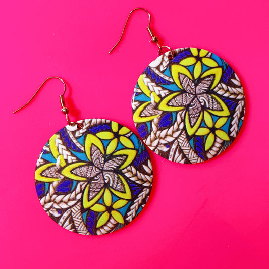 Cute Light Trendy Adorable Circle Flower Flora Earrings - Garden Time