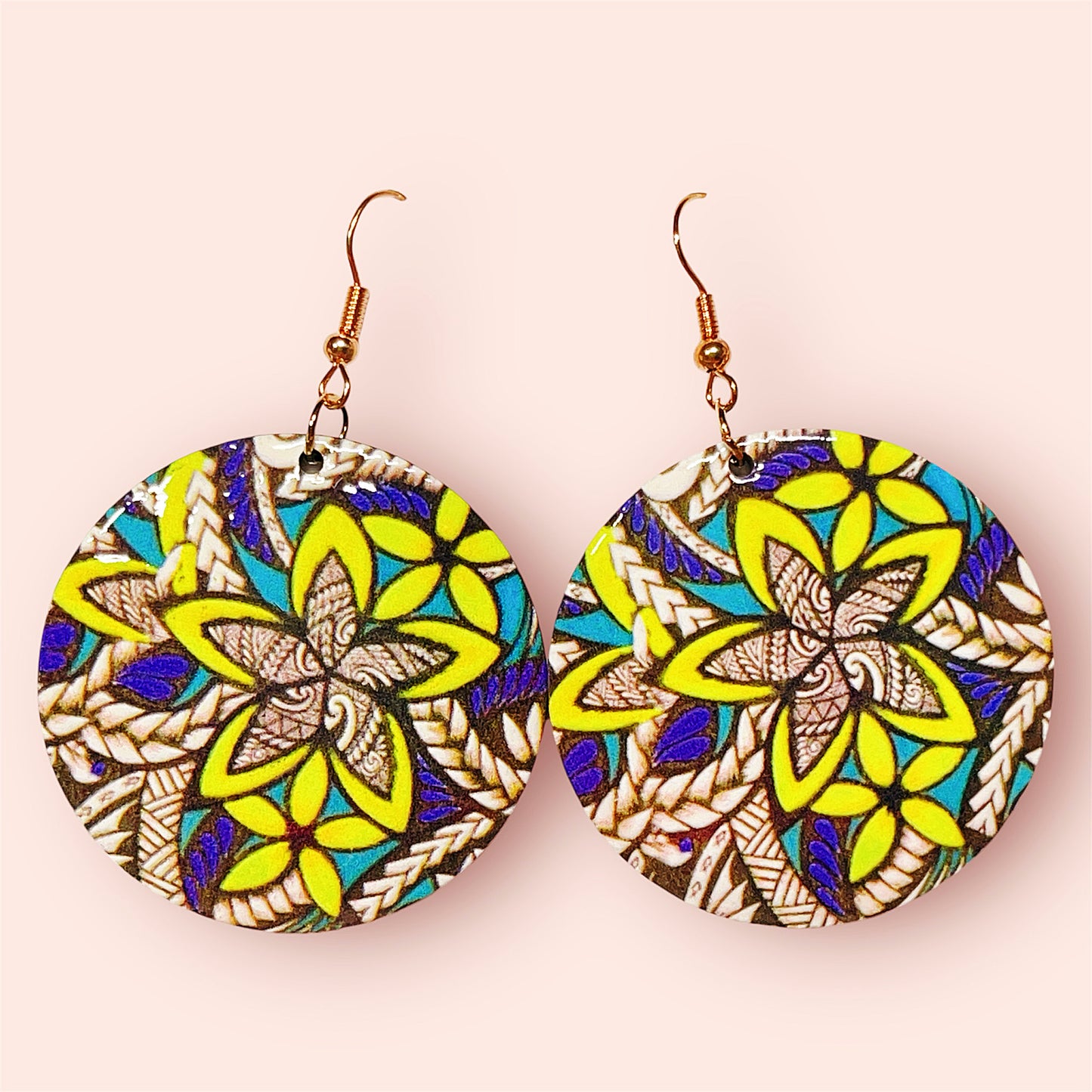Cute Light Trendy Adorable Circle Flower Flora Earrings - Garden Time