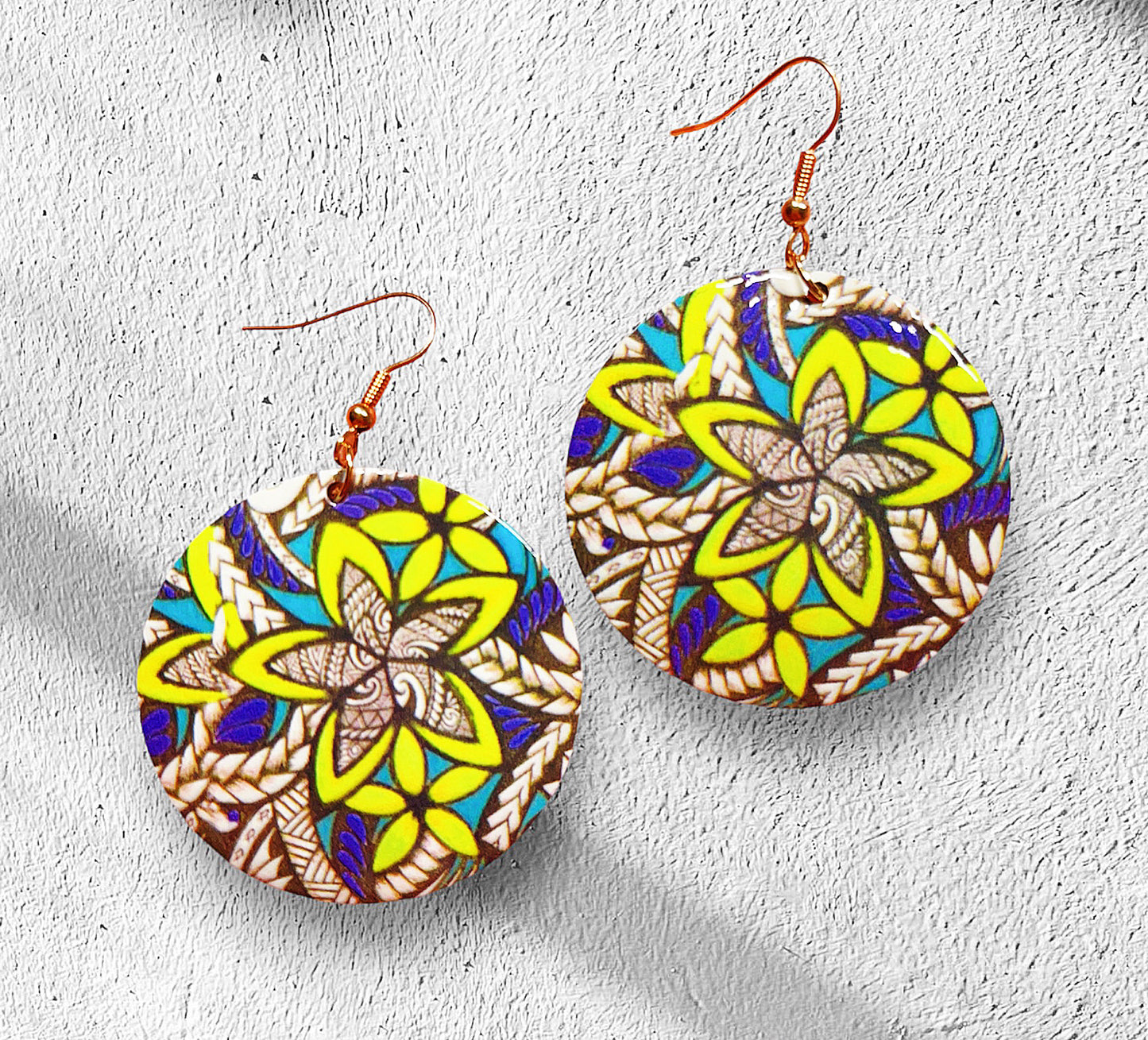 Cute Light Trendy Adorable Circle Flower Flora Earrings - Garden Time