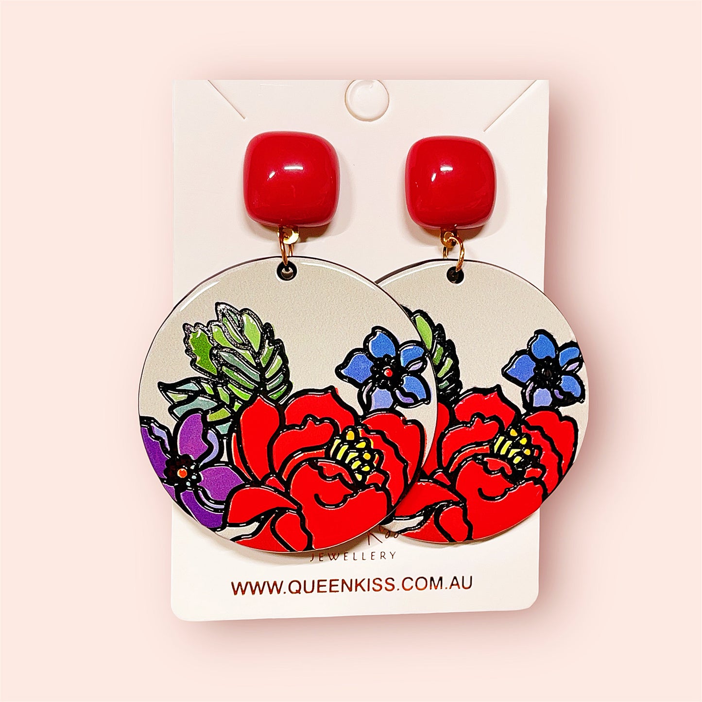 Cute Light Trendy Adorable Circle Flower Flora Earrings - Garden Time