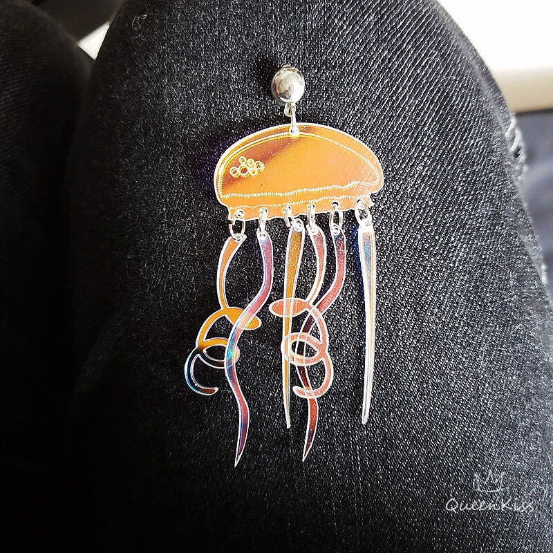 Cute Light Trendy Half Translucent Jellyfish Earrings - Naughty Baby!!