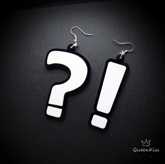 Cute Light Trendy Quirky Question Mark and Exclamation Point Earrings - Question Everything!!