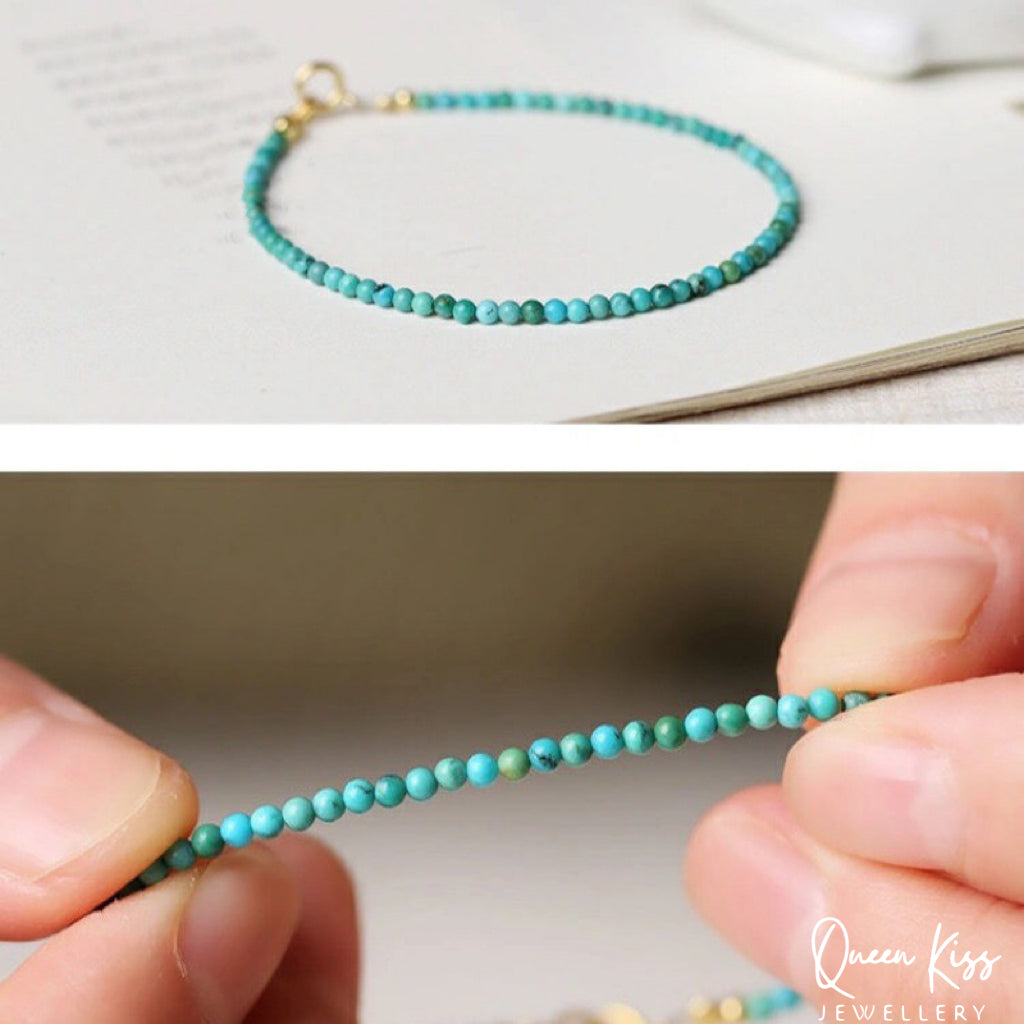 Cute Adorable Natural Made Kallaite Calaite Bracelet Adjustable Length Lovely Bracelet - Stand By Me!