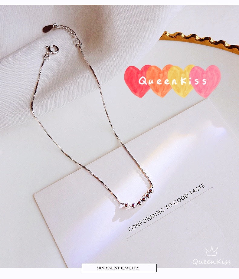 S925 Sterling Silver Beads Anklet Gift for Girlfriend Sister Mother Daughter Her--Simply The Best