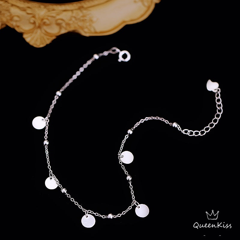 S925 Sterling Silver Beads and Sparkling Circle Anklet Gift for Girlfriend Sister Mother Daughter Her--Romantic Moments