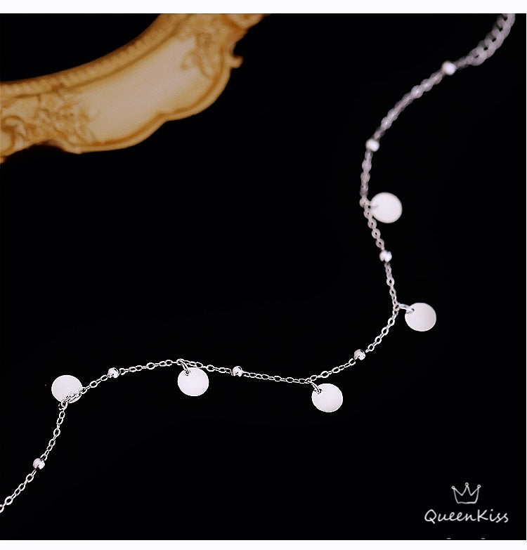 S925 Sterling Silver Beads and Sparkling Circle Anklet Gift for Girlfriend Sister Mother Daughter Her--Romantic Moments