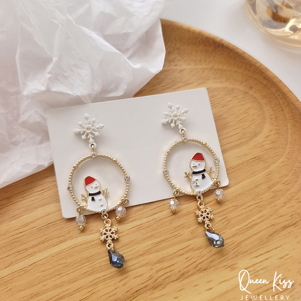 Super Cute Snowflakes and Snow Man Tessel Earrings -- Best Friends!!