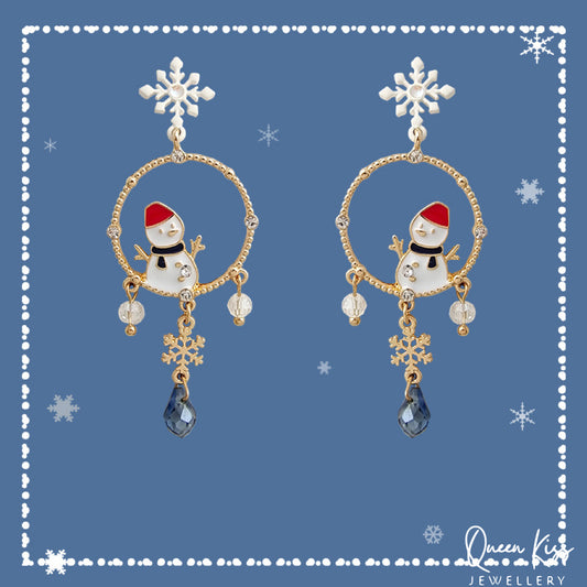 Super Cute Snowflakes and Snow Man Tessel Earrings -- Best Friends!!