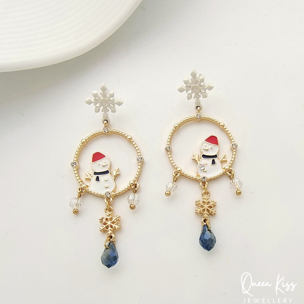 Super Cute Snowflakes and Snow Man Tessel Earrings -- Best Friends!!