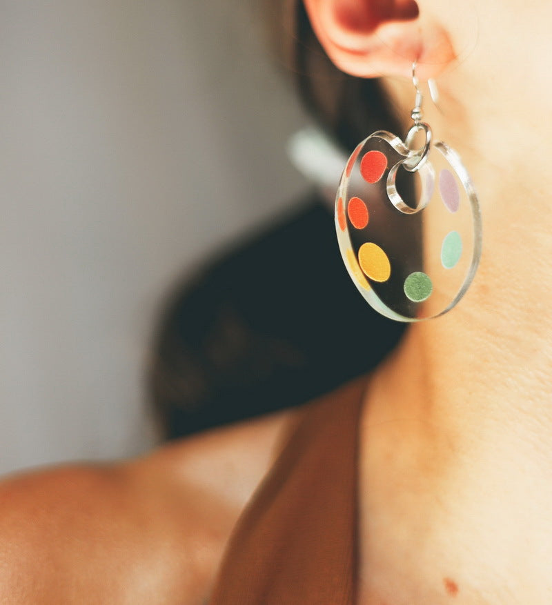 Cute Light Trendy Adorable Palette Drawing Board Earrings - Paint Me!!