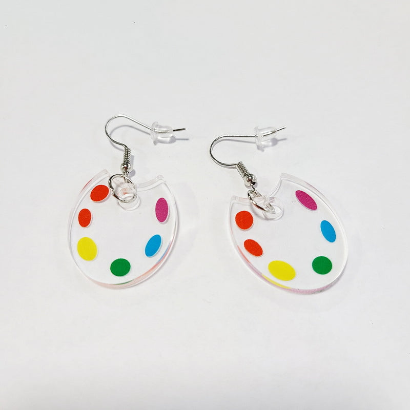 Cute Light Trendy Adorable Palette Drawing Board Earrings - Paint Me!!