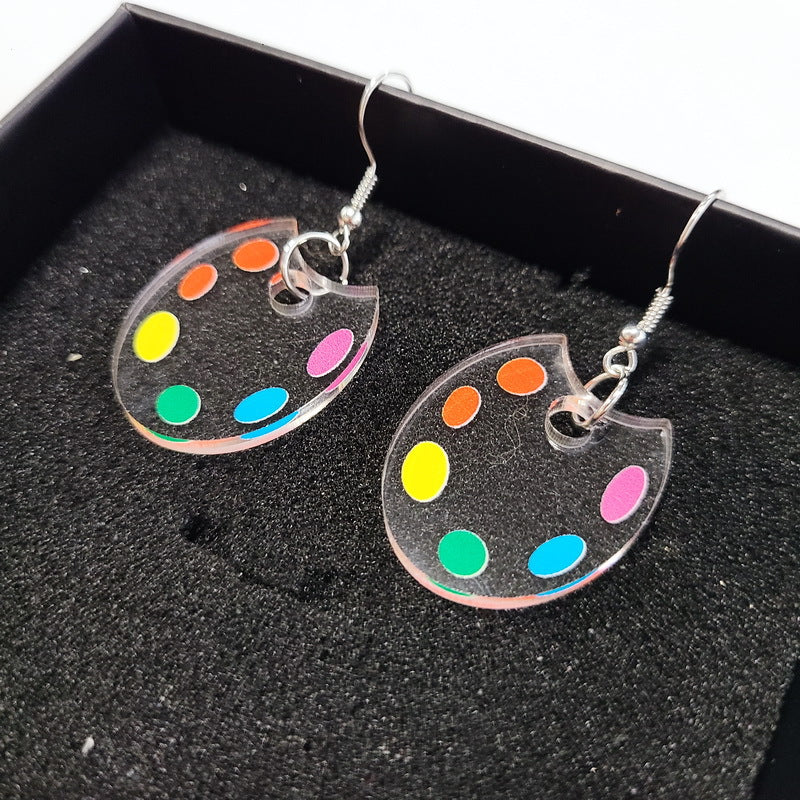Cute Light Trendy Adorable Palette Drawing Board Earrings - Paint Me!!