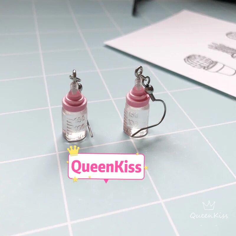 Super Sweet Cute Milk Bottle Baby earrings -- Cutest Things!!