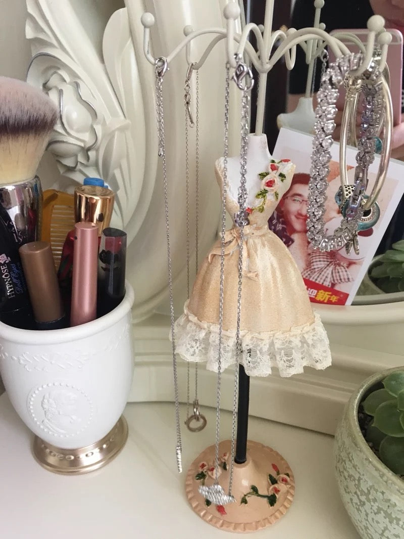 Princess Dress Jewellery Display Holder Mannequin Hanger Necklace Bracelet Ring Earrings Ornamental Stand Home Shop Party Decor-Princess W.