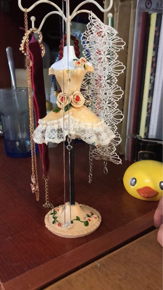 Princess Dress Jewellery Display Holder Mannequin Hanger Necklace Bracelet Ring Earrings Ornamental Stand Home Shop Party Decor-Princess W.