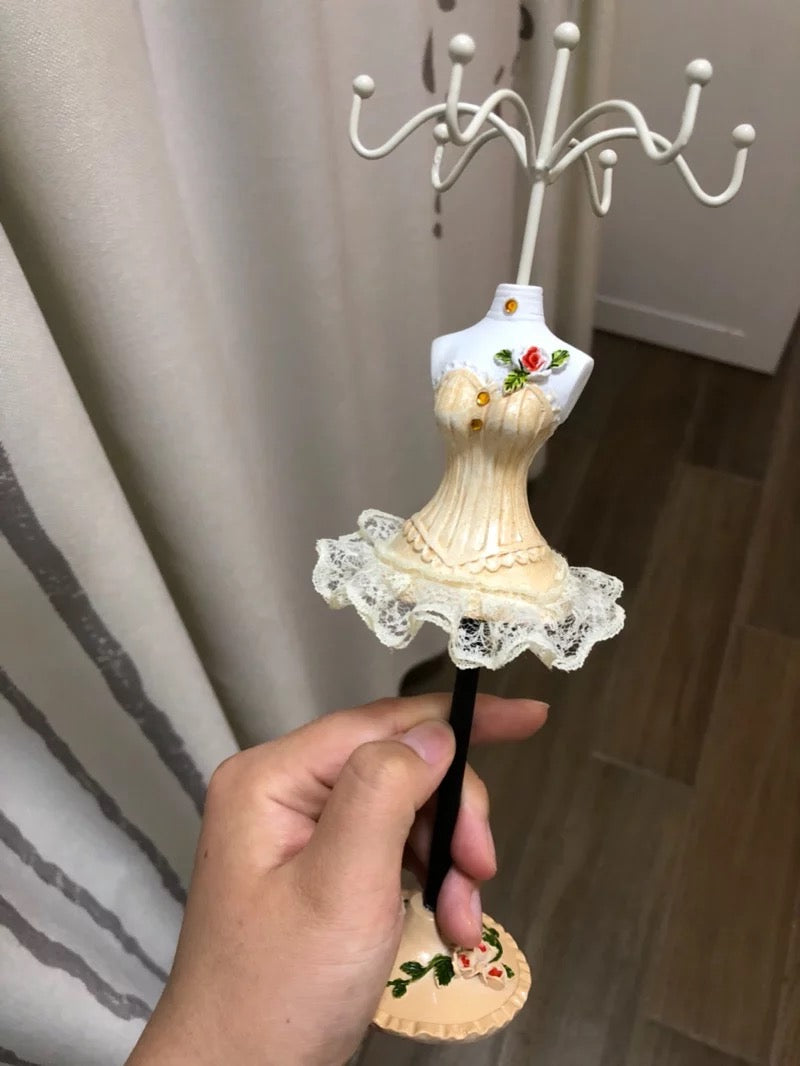 Princess Dress Jewellery Display Holder Mannequin Hanger Necklace Bracelet Ring Earrings Ornamental Stand Home Shop Party Decor-Princess W.
