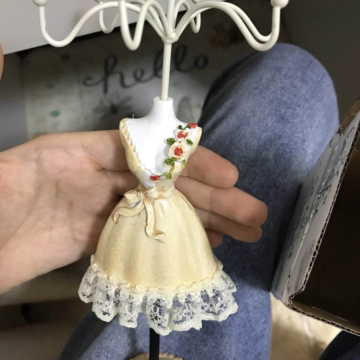 Princess Dress Jewellery Display Holder Mannequin Hanger Necklace Bracelet Ring Earrings Ornamental Stand Home Shop Party Decor-Princess W.