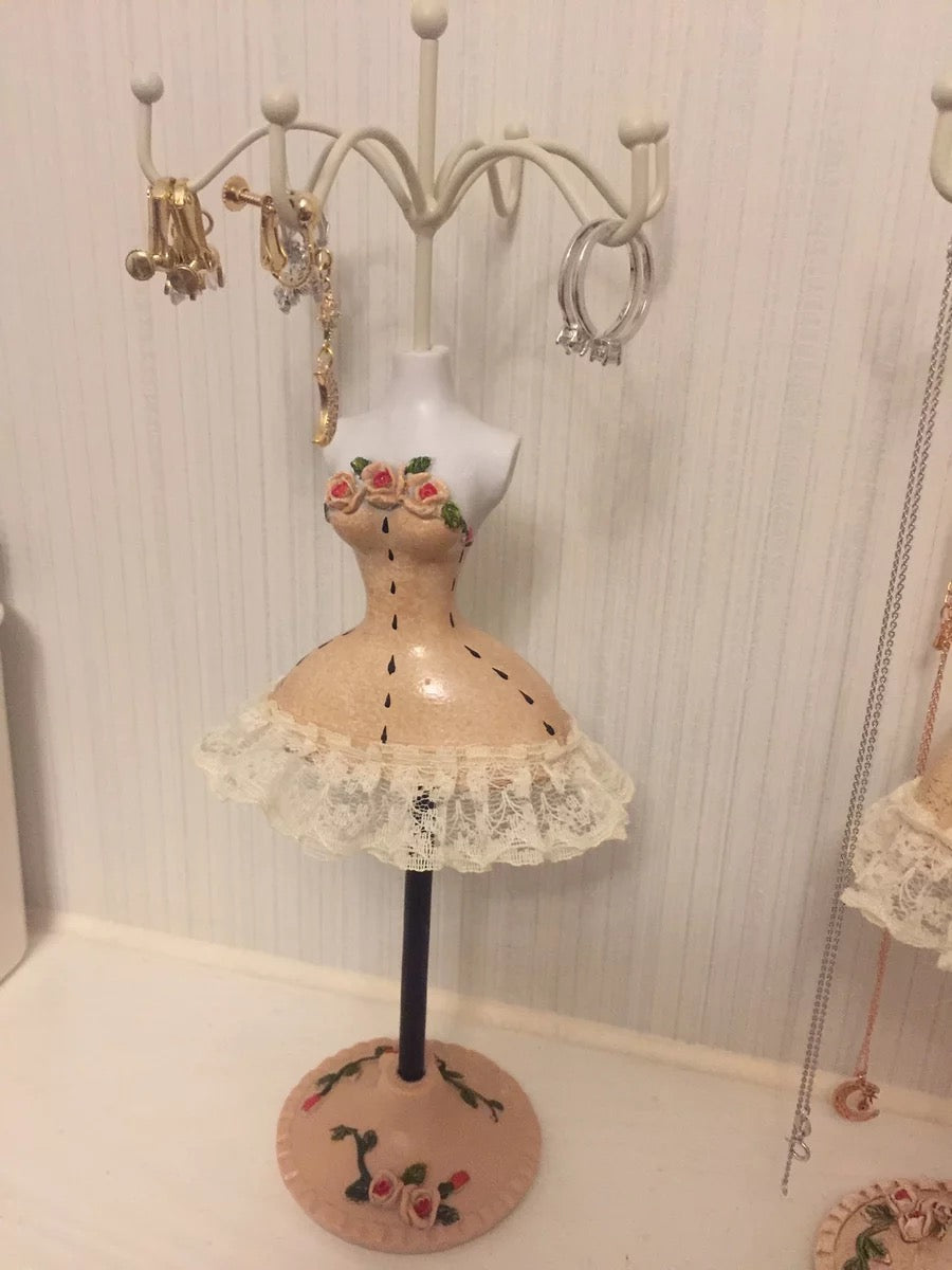 Princess Dress Jewellery Display Holder Mannequin Hanger Necklace Bracelet Ring Earrings Ornamental Stand Home Shop Party Decor-Princess W.