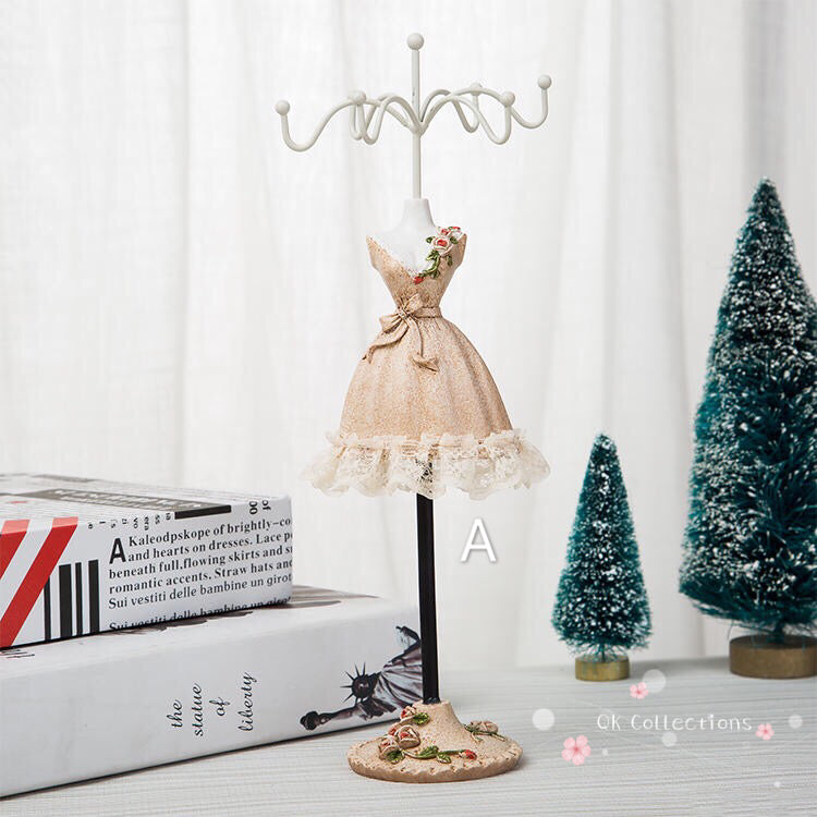 Princess Dress Jewellery Display Holder Mannequin Hanger Necklace Bracelet Ring Earrings Ornamental Stand Home Shop Party Decor-Princess W.