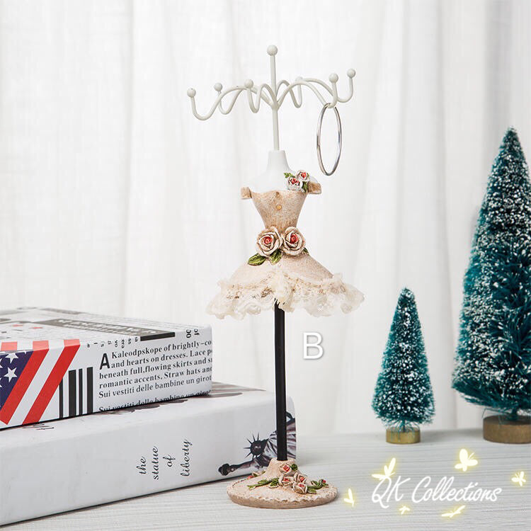 Princess Dress Jewellery Display Holder Mannequin Hanger Necklace Bracelet Ring Earrings Ornamental Stand Home Shop Party Decor-Princess W.