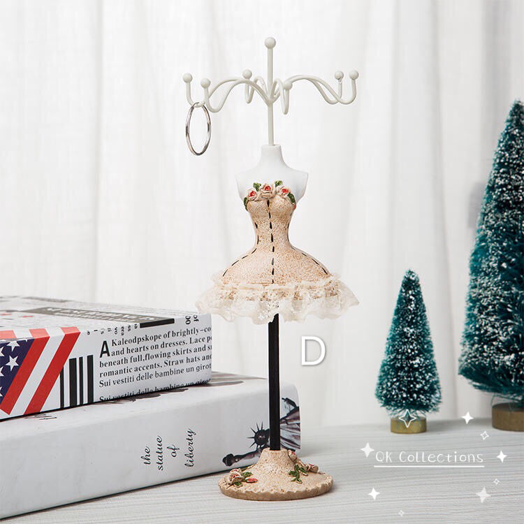 Princess Dress Jewellery Display Holder Mannequin Hanger Necklace Bracelet Ring Earrings Ornamental Stand Home Shop Party Decor-Princess W.