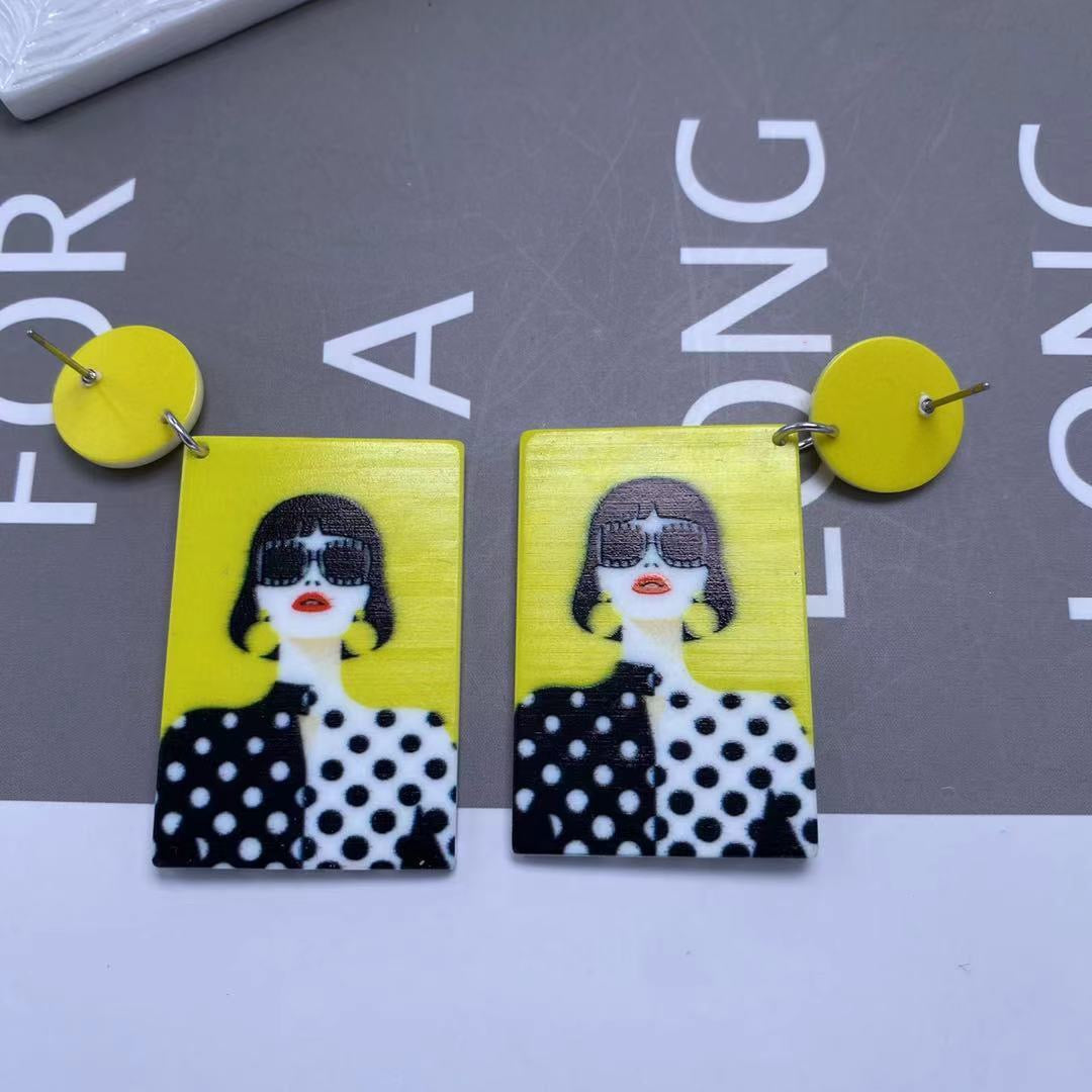 Cool Quirky Cute Light Trendy Yellow and Cool Woman Girl Earrings - Champion!!
