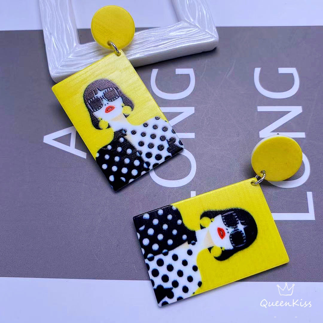 Cool Quirky Cute Light Trendy Yellow and Cool Woman Girl Earrings - Champion!!