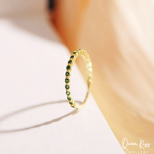 Gorgeous Dazzle Cubic Zircon Sophi Emerald Ring Adjustable Gold Ring