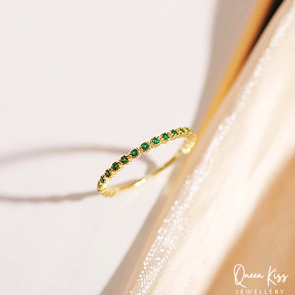 Gorgeous Dazzle Cubic Zircon Sophi Emerald Ring Adjustable Gold Ring