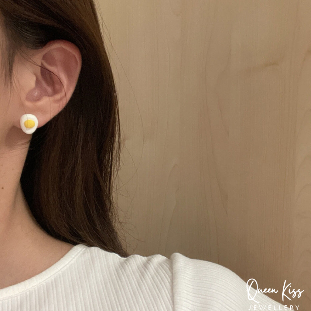 Cute Adorable Fun Egg and Cheese Earrings -- Cheese and Me!!